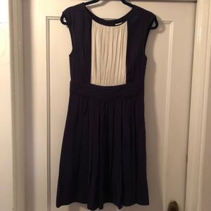 Boden navy blue and white dress